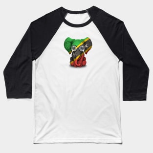 Baby Elephant with Glasses and Saint Kitts Flag Baseball T-Shirt